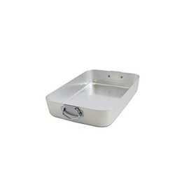 Ottinetti Famiglia Aluminum Rectangular Roasting Pan with Lid, Small/10.2 x 7", Silver