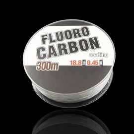 FONGKNOX 300M Fluorocarbon Fishing Line Fishing Lines Leader 100% Fluorocarbon Strong Tension & Smooth High Sensitive Anti-Knotting Anti-Curl Freshwater Saltwater Fishing Line Dia 0.45mm 41.4LB/18.8KG