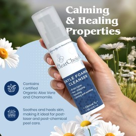 Clear Choice Gentle Foaming Cleanser 6.7oz – Soap-Free, SLS-Free Face Wash for Sensitive, Acne-Prone Skin – Restores pH Balance, Removes Makeup, Ideal for Post-Peel and Post-Laser Care