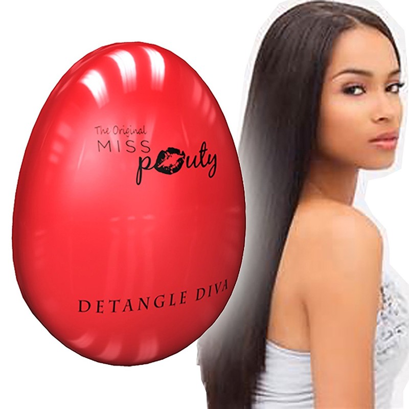 Miss Pouty Original Detangle Diva Brush - Compact Hair Detangler