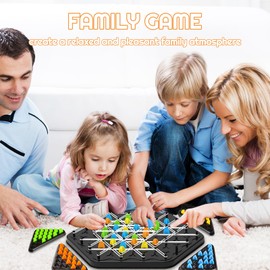 SUOXU Triangle Board Game Territory Capture Family Game,Chain Triggle Chess Brain Teaser Strategy Puzzle Toys 2 to 4 Players,6 Years Old and Above Boys Girls Christmas Birthday Gifts Kids Toys