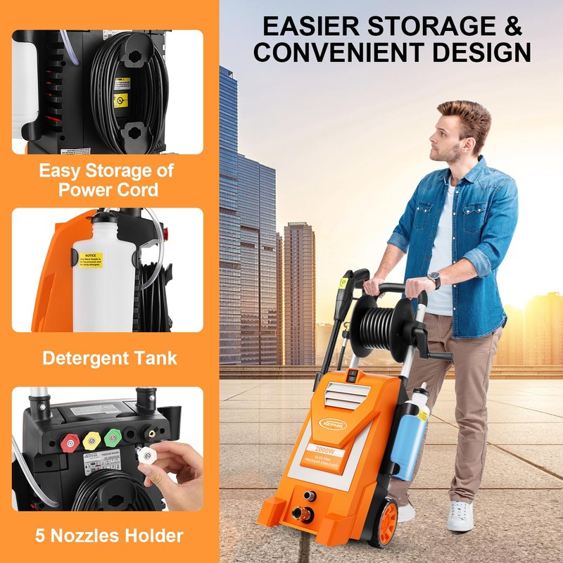 Imdot Electric Pressure Washer 2000 PSI 2.0GPM Portable Power Washer