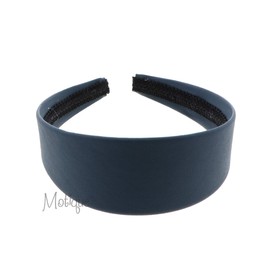 Motique Accessories Dark Teal 2 Inch Wide Leather Like Headband Solid Hair band for Women and Girls - Set of 12
