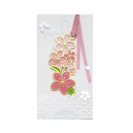 Chikhiko 12531 Stained Glass Style Bookmark Die-Cut Cherry Blossom Gold