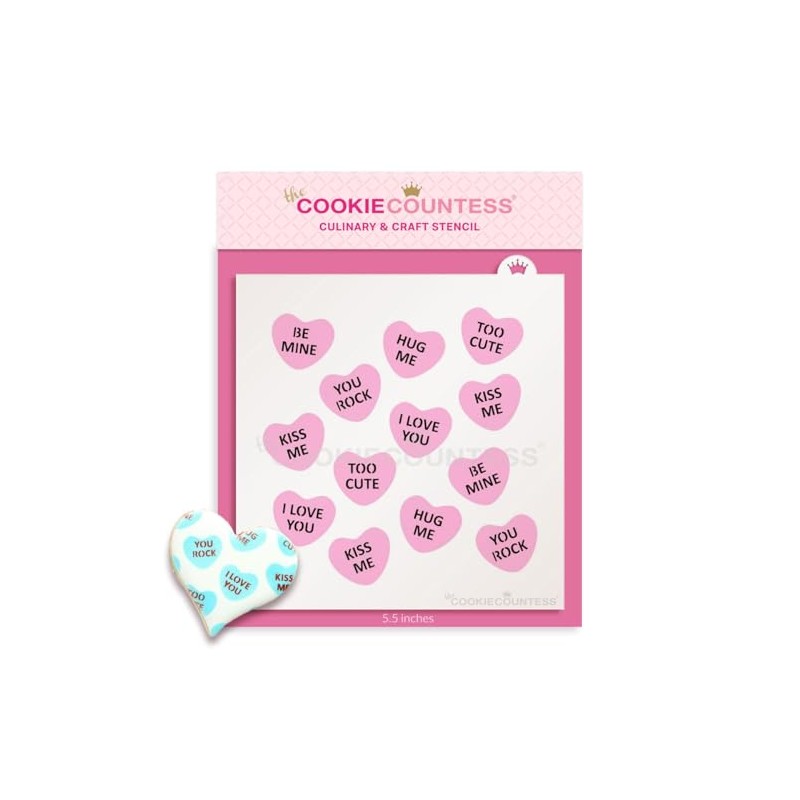 2 Piece Mini Conversation Hearts Stencil