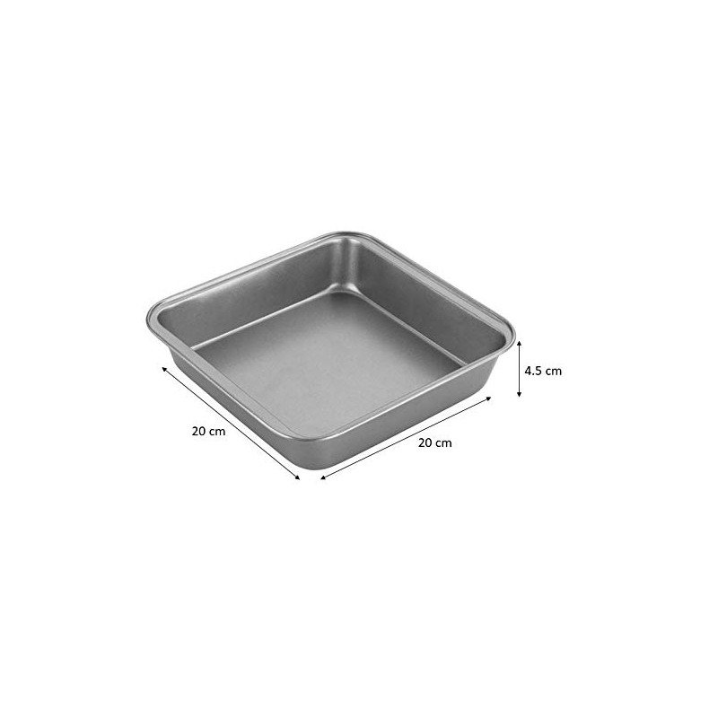 Chef Aid 20cm Non-stick Square Cake Tin, carbon steel cake