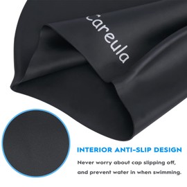 2 Pack Kids Swim Cap for Long Hair, Large Silicone Waterproof Swimming Cap for Age 3-15 Kids Girls Boys Toddler Children Youth Teen, Swim Hat for Braids and Dreadlocks, Keep Hair Dry