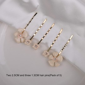 Xerling Wedding Hair Pins Flower Bridal Hair Clips Flower Decorative Hair Jewelry Accessories for Women and Girls Pack of 5