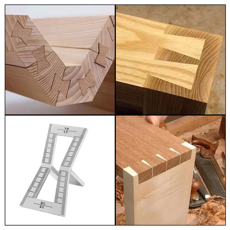 AHUNTTER 2PCS Dovetail Marker, Dovetail Guide Tool with Scale, Hand