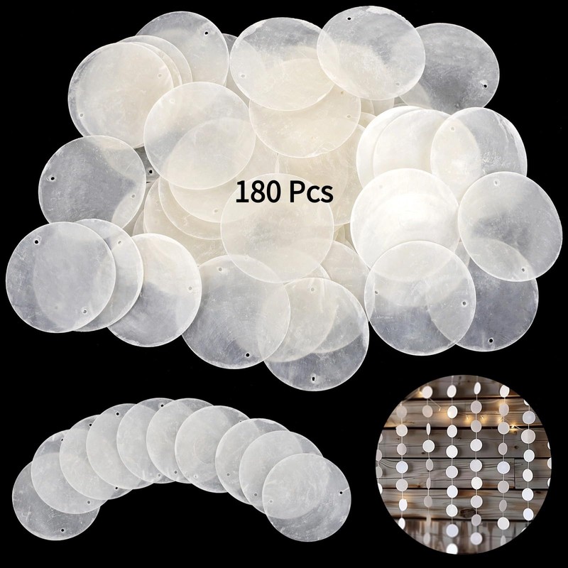 2 Inch Capiz Shells, 180 Pcs Round Natural Shells, Round