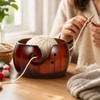 Wooden Yarn Bowl for Knitting & Crochet - Smooth Pine