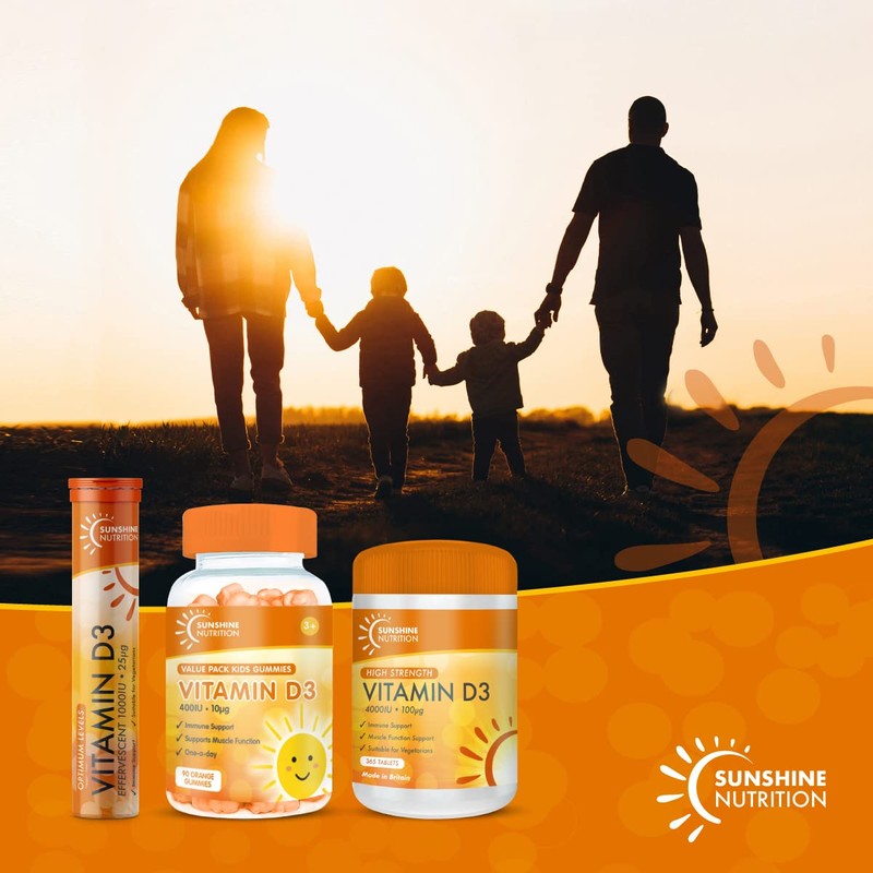 Sunshine Nutrition Vitamin D Effervescent Tablets - Dissolvable High Strength