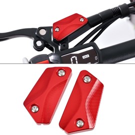Canitu Front Brake Reservoir Cap,Motorcycle Dirt Bike Billet Aluminum Left Right Fluid Reservoir Cover Replacement for Sur Ron Light Bee X LBX Segway X260 X160 (Red)