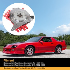 Red Ignition Distributor With Wire Harness, Cap and Rotor 10457702 Replacement For Chevy Camaro Corvette 1992-1994, Firebird 1993-1994 5.7L Replace 1103947, 1921229, 301832, 84-1832, 30-1832H, DST1832