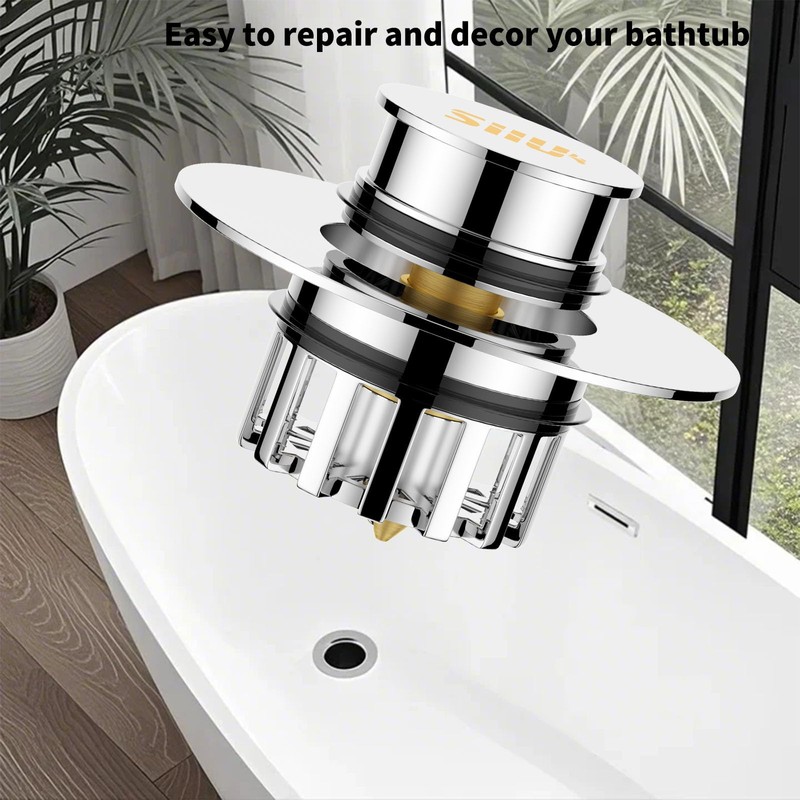 SIIU Universal 2 in 1 Bathtub Drain Stopper Bathtub Drain