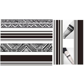 6 Sheets Temporary Bracelet Tattoos Maori Tattoos Tribal Tattoos Fake Arm Tattoos Bracelet 6