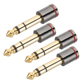 PATIKIL 3.5mm (1/8 Inch) to 6.35mm (1/4 inch) Male to Female Audio Adapter, 2Pcs Stereo Plug Switch Audio Adapter Connector Jack Common for Headphone Computer Laptop Speaker, Black/Gold