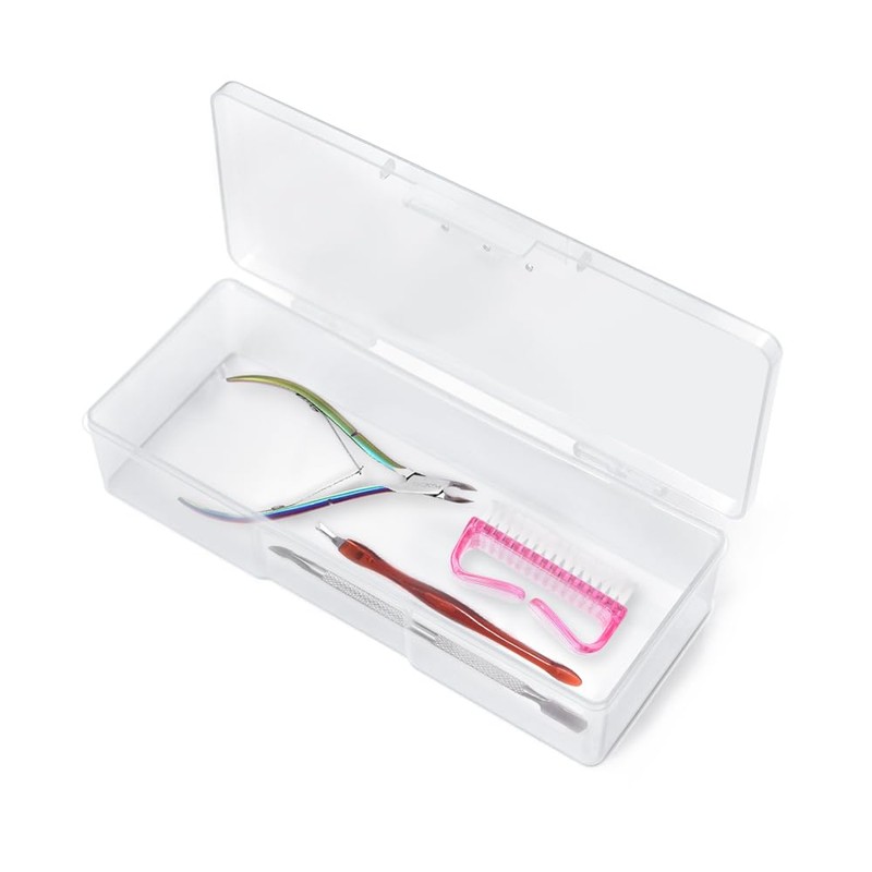 Rolabling Transparent Box Storage Case for Nail Art Equipment Manicure