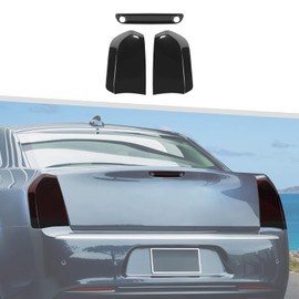 Jimen Fit for Chrysler 300/300C 2015-2024, 1PC Third Brake Light Cover & 2PCS Smoked Tail Light Cover Trim