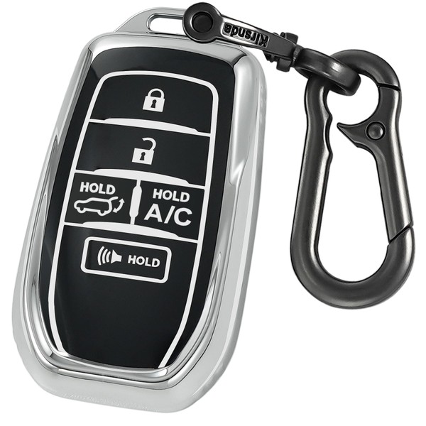 Kirsnda Key fob Cover with Metal Buckle Compatible with Toyota