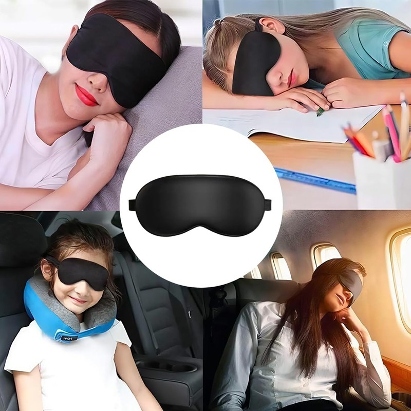 Pack of 2 Silk Sleep Mask, Soft Silk Sleeping Mask,