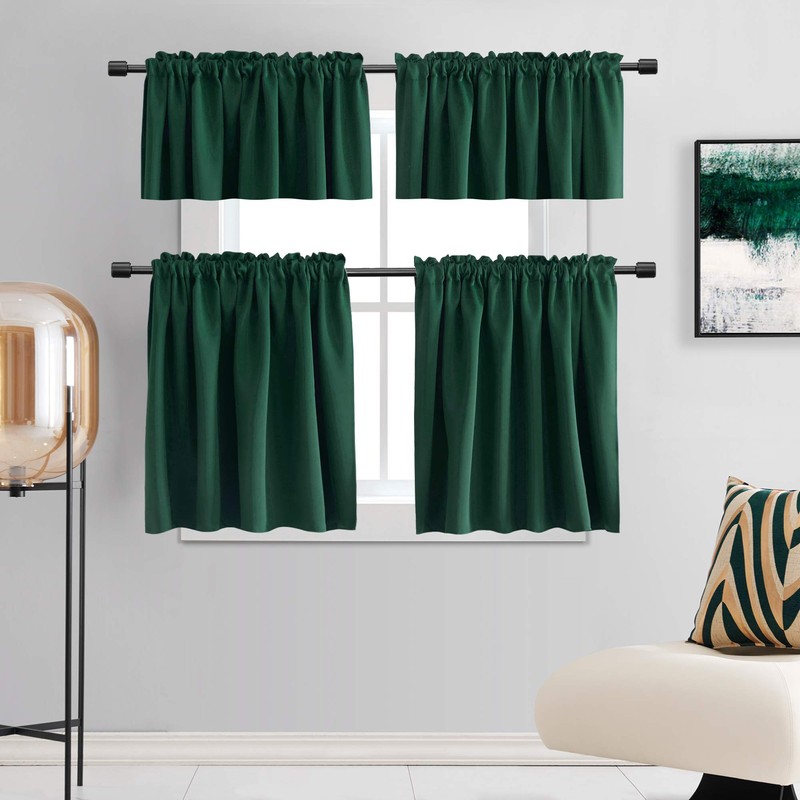 DONREN Mini Blackout Curtains for Bedroom with Rod Pocket -