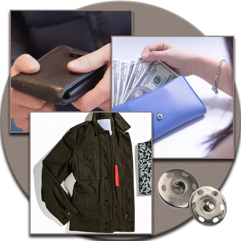 Press Studs 12 Sets Metal Snap Buttons Heavy Duty Press