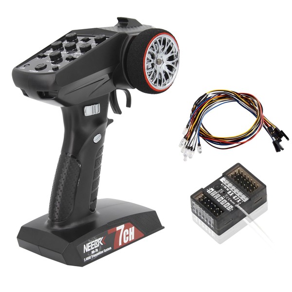 NEEBRC Transmisor RC de 7 canales con receptor, sistema de