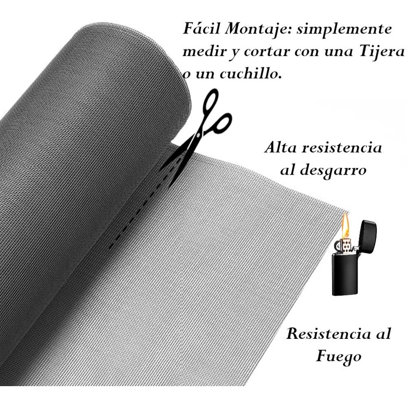 Fly Screen for Door and Window Mosquito Net Fibreglass Grey