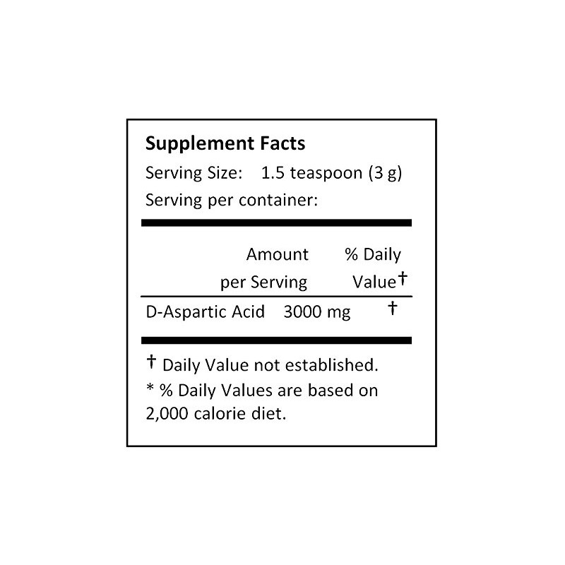 NuSci Pure D-Aspartic Acid (DAA) Powder AJI Quality Standard (1000