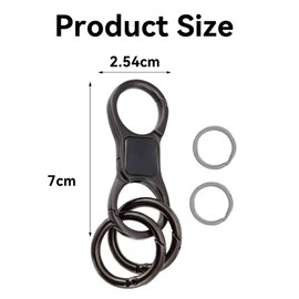 Lyqaq Heavy Duty Key Organiser with Quick Release Keyring – 2 Pack Detachable Key Chain Holder with 4 Key Rings for Car Keys (Men & Women)