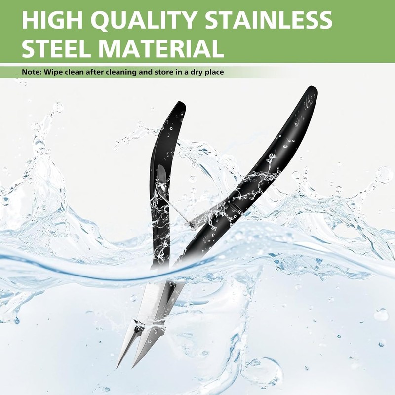 Toenail Clippers Straight Blade for Thick Toenails, Wide Open Pointed