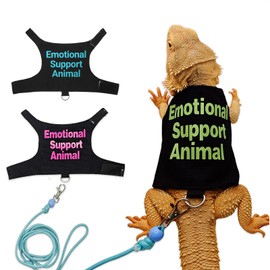 Bearded Dragon Lizards Clothes with Leash Set - Cute Lizard Reptile Small Animal Adjustable Harness Clothes for Walking Outdoor Security Costume Photo Prop (green)