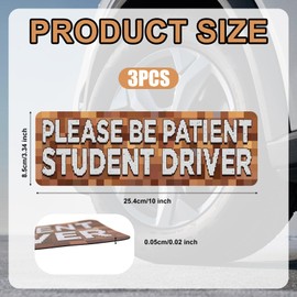 SAVITA 3pcs Pixel Student Driver Magnet for Car, Please Be Patient Magnetic Student Driver Stickers Pixel Theme Learner Drivers Safety Sign Supplies for Car Removable Accessories Bumper Decors