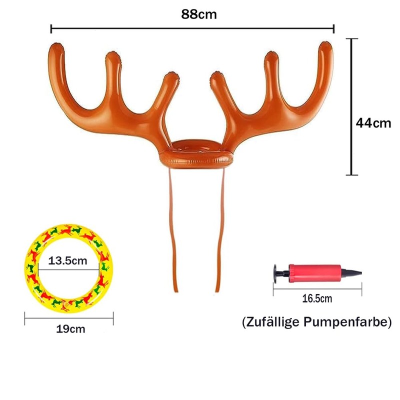 Voarge Pack of 2 Inflatable Antlers Reindeer Antlers Ring Throwing