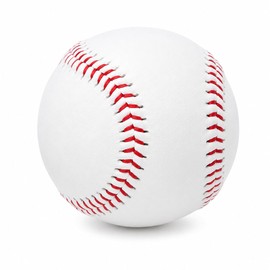 Plain White PU Baseball – Unbranded Synthetic Leather Baseball with Red Stitching – Regulation Size Autograph Ball, Display Ball, Personalisation & Printing Blank