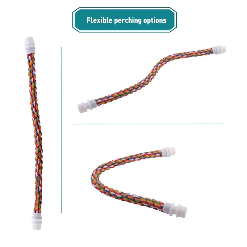 Living World Multi-Coloured Cotton Perch-20mm Diameter X 65cm Length