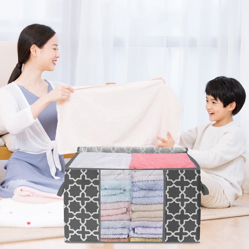LHZK Comforter Storage Bag, Large Capacity, 3-Piece Set, With Handle
