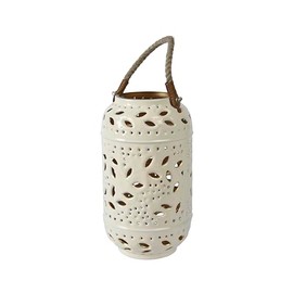 Decoris Cream Iron Lantern 15cm Diameter 27cm Height One Size