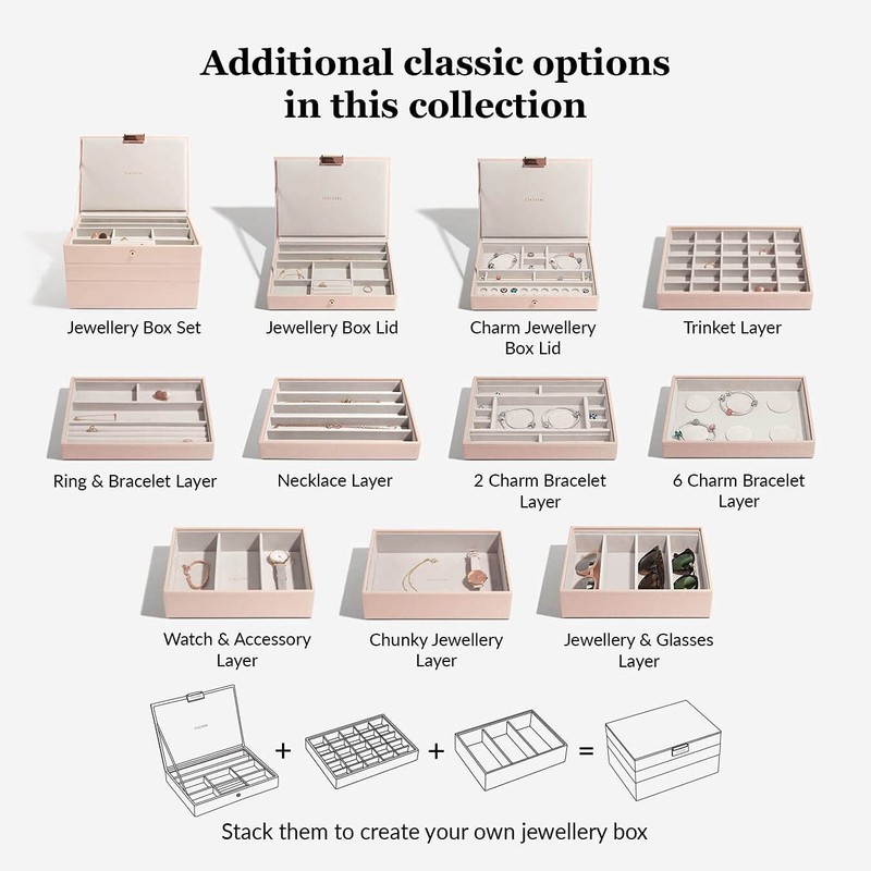 Stackers Blush Pink Classic Medium Jewellery Box Lid