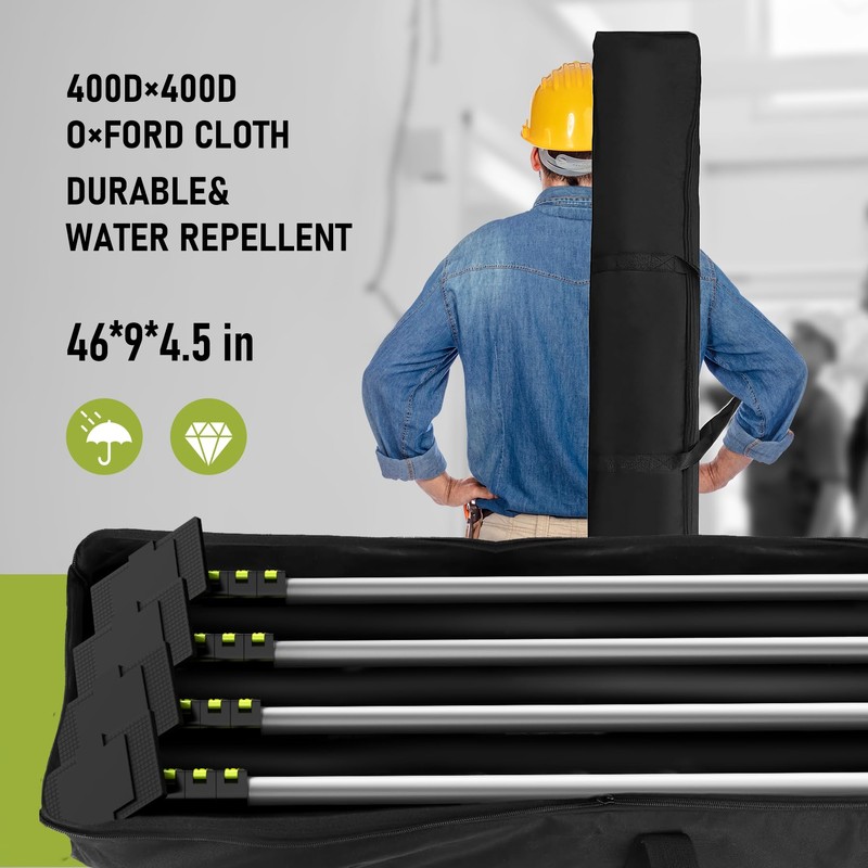 Dust Barrier Poles 4 Pack,Zipper Wall Poles Kit Aluminum Alloy
