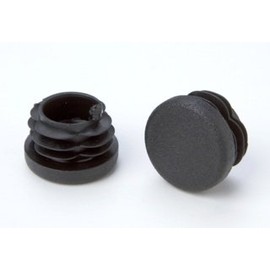Pack of 4 Pipe Plugs, Lamellar Plugs, End Caps for Round Pipes, Plastic, Black, Diameter 25 mm