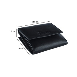 Conte Massimo Women's Genuine Leather Wallet with Card Holder and Wallet, black, Elegant