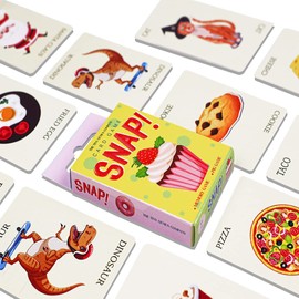 TGC 3-in-1 Snap Cards Game Set: Snap & Memory Match, 2-6 Players, Ages 4+, Family Fun, Travel-Friendly, Educational Game for Kids & Adults, Perfect for Parties & Homeschool 52 Cards included