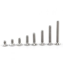 Akozon Hex Socket Screws, 300pcs Hex Socket Screws Assortment Kit Socket Cap Screws M2.5 A2 Stainless Steel Hex Socket Screws Bolt With Hex Nuts Assortment (Flat Head)