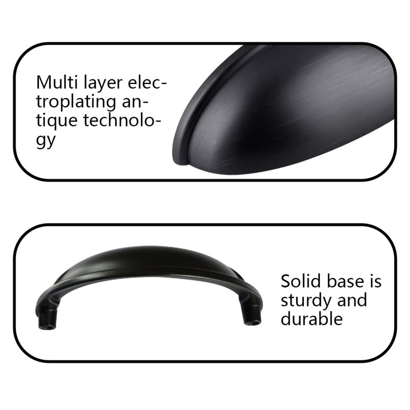 Lakaemfis 2 Pcs Hardware Bin Cup Handles Half Moon Shell