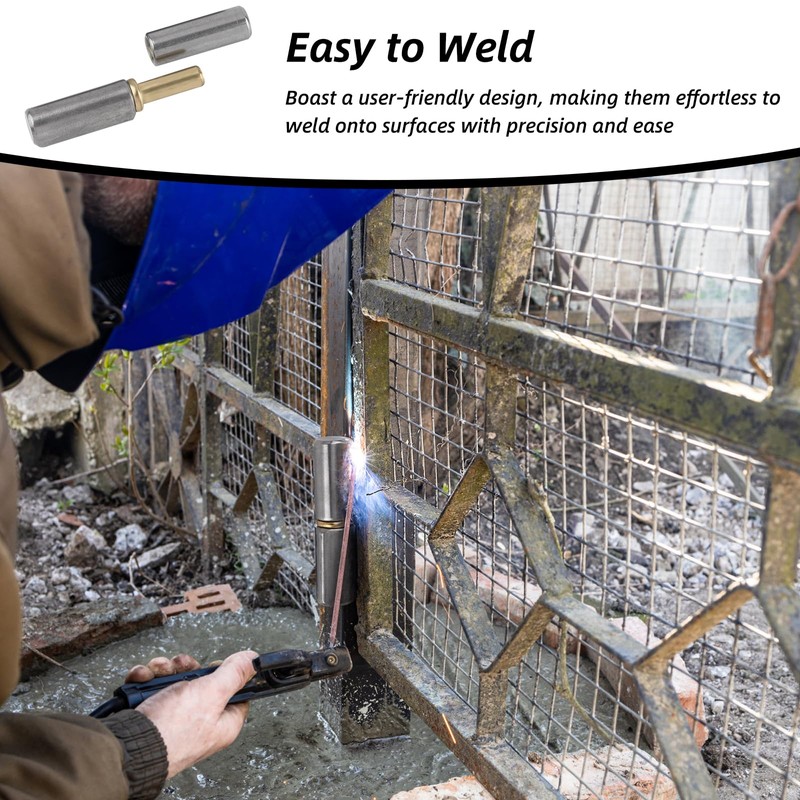 10 Pack Weld On Barrel Hinges 2-1/2" Long, 3/8" Diameter