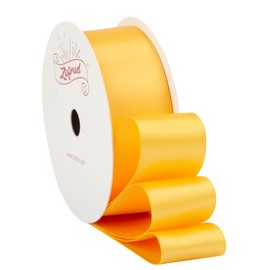Zofrud Yellow Gold Satin Ribbon 1 Inch wide x 10 Yds - Ideal for Crafts, Gift Wrapping, Flower Bouquet, and Weddings