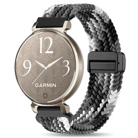 Braid Nylon Bands Compatible with Garmin Lily 2, Magnetic 14mm Stretchy Nylon Soft Loop Straps Quick Release Replacement Adjustable Wristband for Lily 2 Classic/Active Smart Watch Accessory for Women