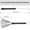 CashBeat 2-Pair Retractable Drum Brushes Wire Nylon with Drum Tuning